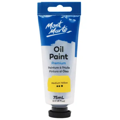 Tubo de pintura al óleo de primera calidad de 75 ml - Amarillo medio. Mont Marte.