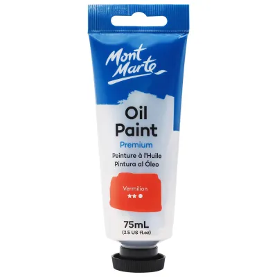 Tubo de pintura al óleo de primera calidad de 75 ml- Bermellón. Mont Marte