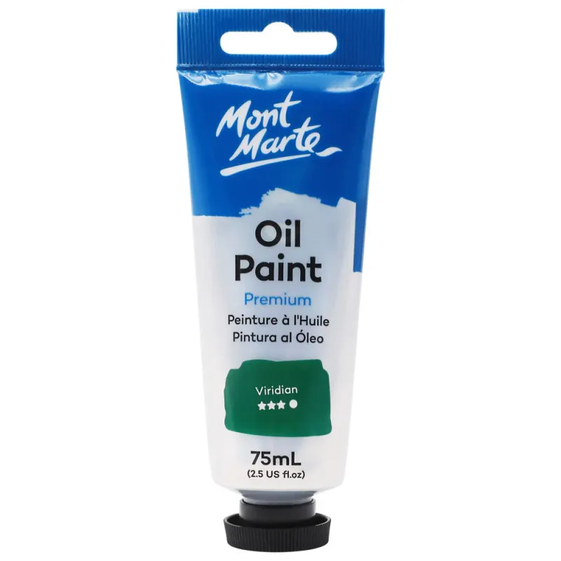 Tubo de pintura al óleo de primera calidad de 75 ml - Viridian. Mont Marte
