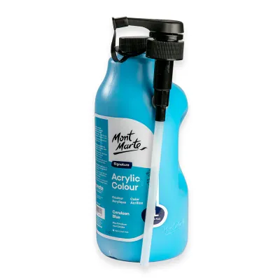Botella de 1 Litro de Acrílico Colores Azul Cerúleo