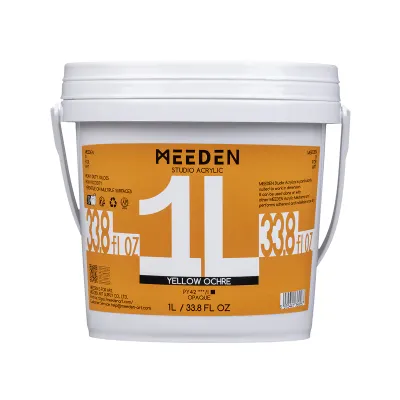 Pintura Acrílica profesional MEEDEN Studio, Amarillo Ocre, 1 Litro, Cuerpo Pesado.