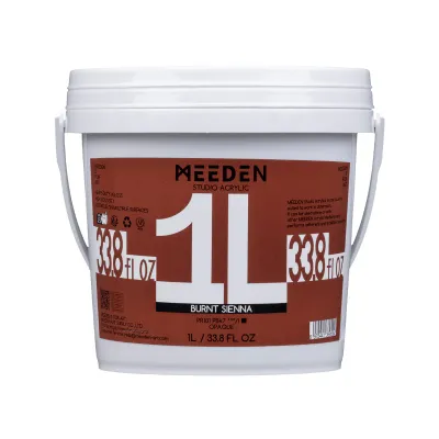 Pintura Acrílica profesional MEEDEN Studio, Color Siena Tostado, 1 Litro, Cuerpo Pesado.