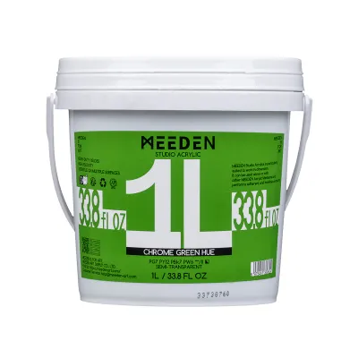 Pintura Acrílica Profesional MEEDEN Studio, Tono Verde Cromado, 1 Litro, Cuerpo Pesado.