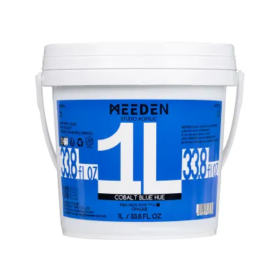 Pintura Acrílica Profesional MEEDEN Studio, Tono Azul Cobalto, 1 Litro, Cuerpo Pesado.