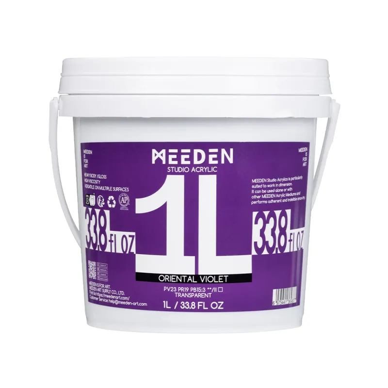 Pintura Acrílica Profesional MEEDEN Studio, Violeta Oriental, 1 Litro. Cuerpo Pesado