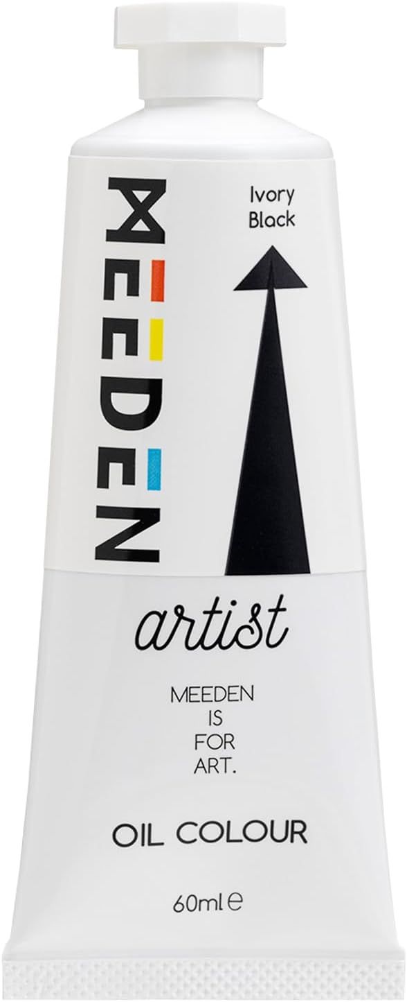 Pintura al Óleo Profesional MEEDEN Negro Marfil, tubo de 60 ml.