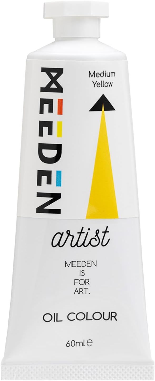 Pintura al Óleo Profesional MEEDEN Amarillo Medio, tubo de 60 ml.