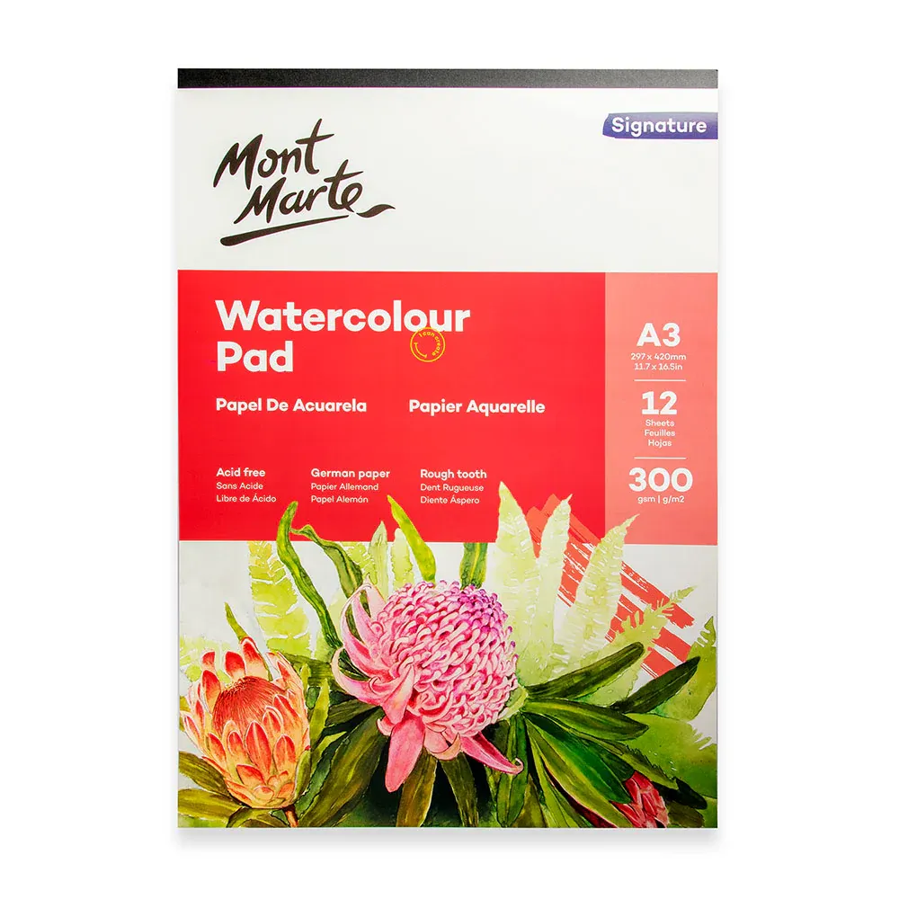 Bloc de Acuarela, papel alemán de primera calidad, Montmarte  A3, 180 g/m², 15 hojas