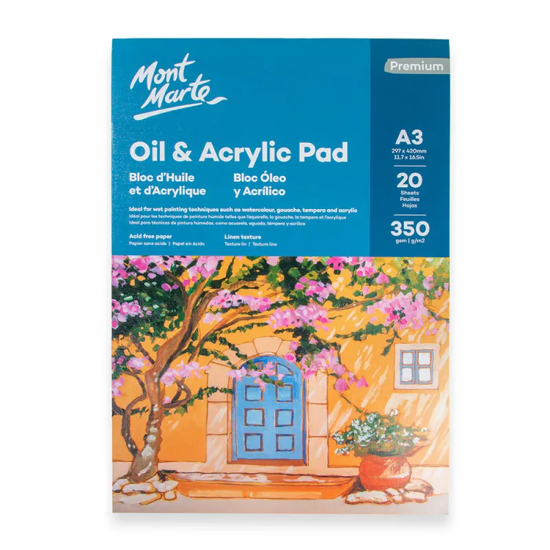 Bloc de óleo y acrílico Premium Montmarte A3 20 hojas 350 g/m²