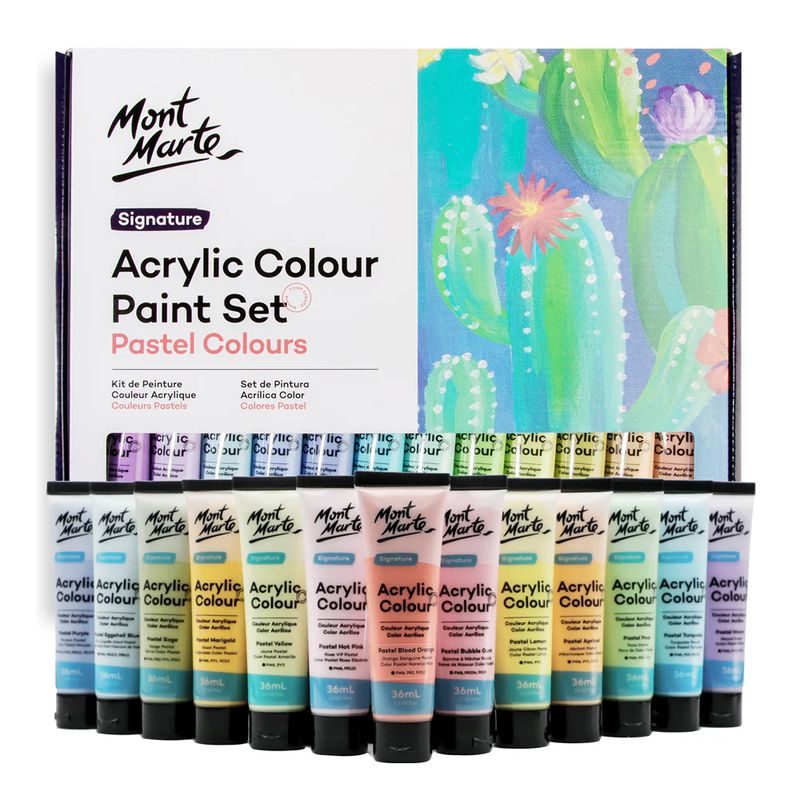 Juego de pintura acrílica Pastel Montmarte, 24 unidades de 36 ml