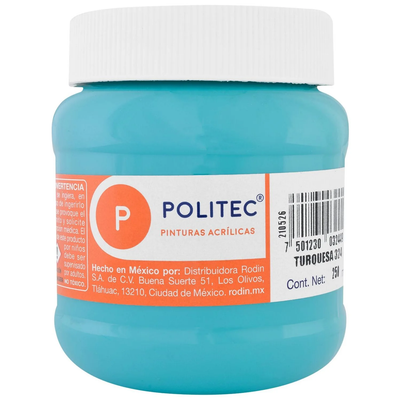 Pintura Acrilica POLITEC Turquesa, 250 ml. #324