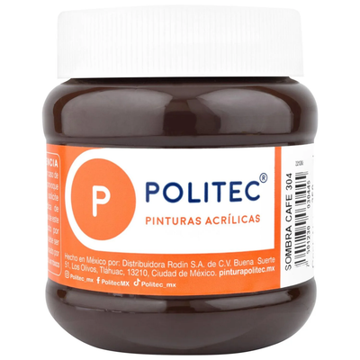 Pintura Acrílica POLITEC, Sombra Café, 250ml. #304