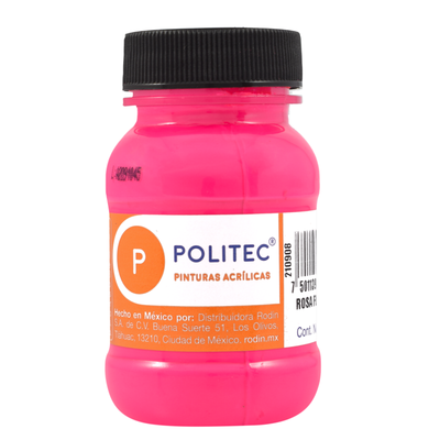 Pintura Acrílica POLITEC Rosa Neón Flúor .100ml. #L806 Pintura Acrílica POLITEC Rosa Neón Flúor .100ml. #L806