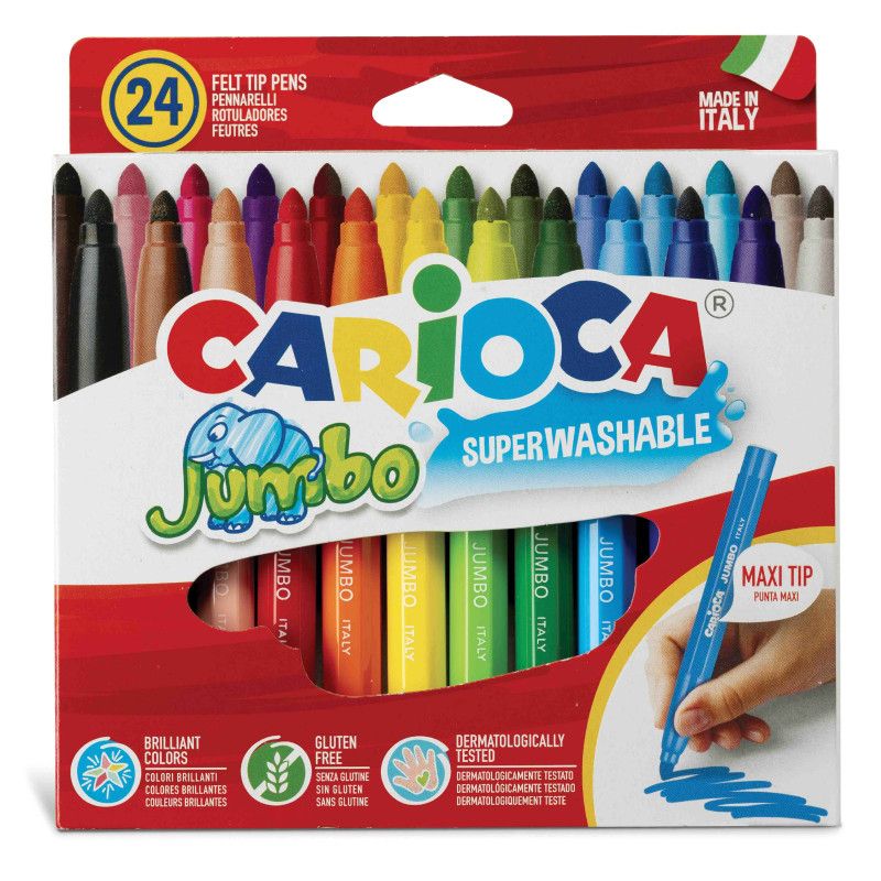 CARIOCA MARCADOR JUMBO SUPER LAVABLE C/24 PIEZAS