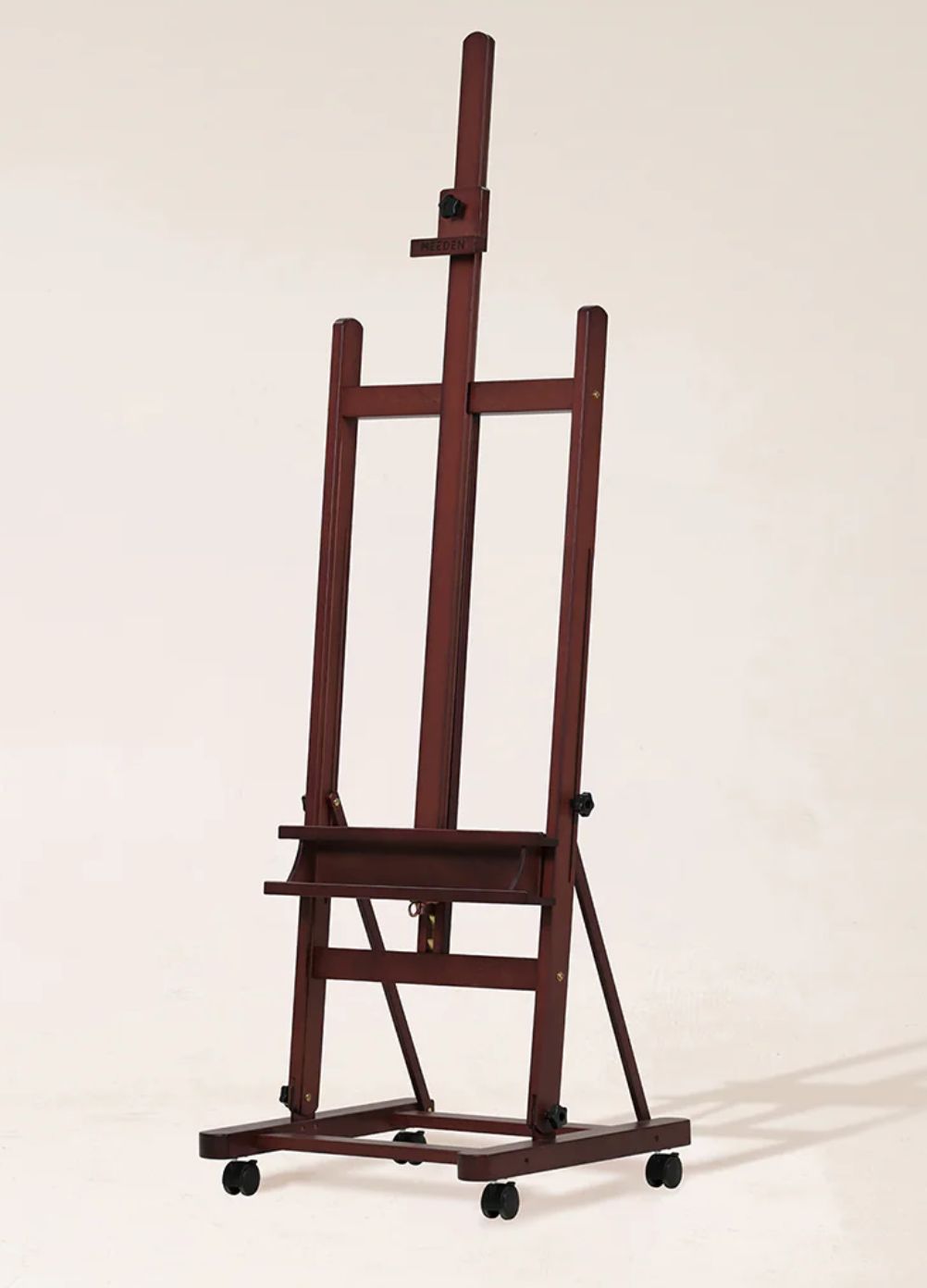 Caballete de artista MEEDEN con marco en H y bandeja de almacenamiento - Nogal oscuro