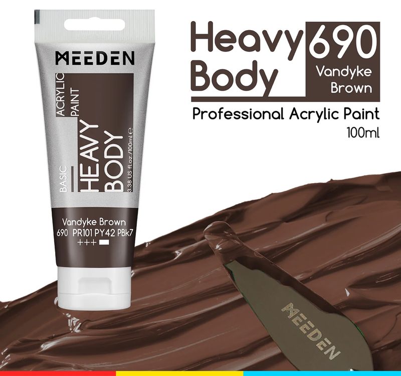 PINTURA MARRÓN ACRILICA CUERPO PESADO PRIMERA CALIDAD EN TUBO DE 100 ml MEEDEN PINTURA MARRÓN ACRILICA CUERPO PESADO PRIMERA CALIDAD EN TUBO DE 100 ml MEEDEN