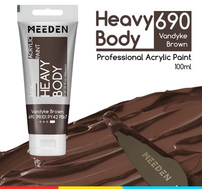 PINTURA MARRÓN ACRILICA CUERPO PESADO PRIMERA CALIDAD EN TUBO DE 100 ml MEEDEN PINTURA MARRÓN ACRILICA CUERPO PESADO PRIMERA CALIDAD EN TUBO DE 100 ml MEEDEN