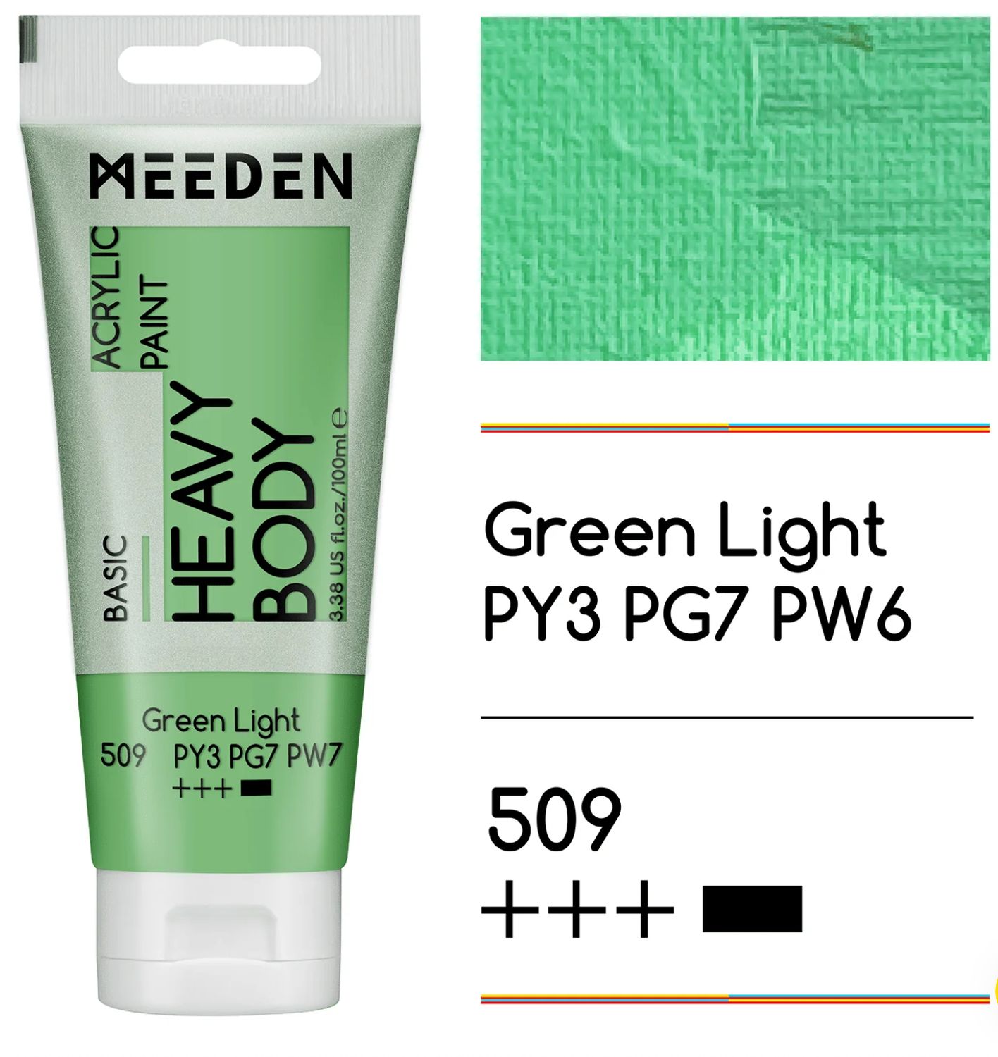 PINTURA VERDE CLARO ACRILICA CUERPO PESADO PRIMERA CALIDAD EN TUBO DE 100 ml MEEDEN
