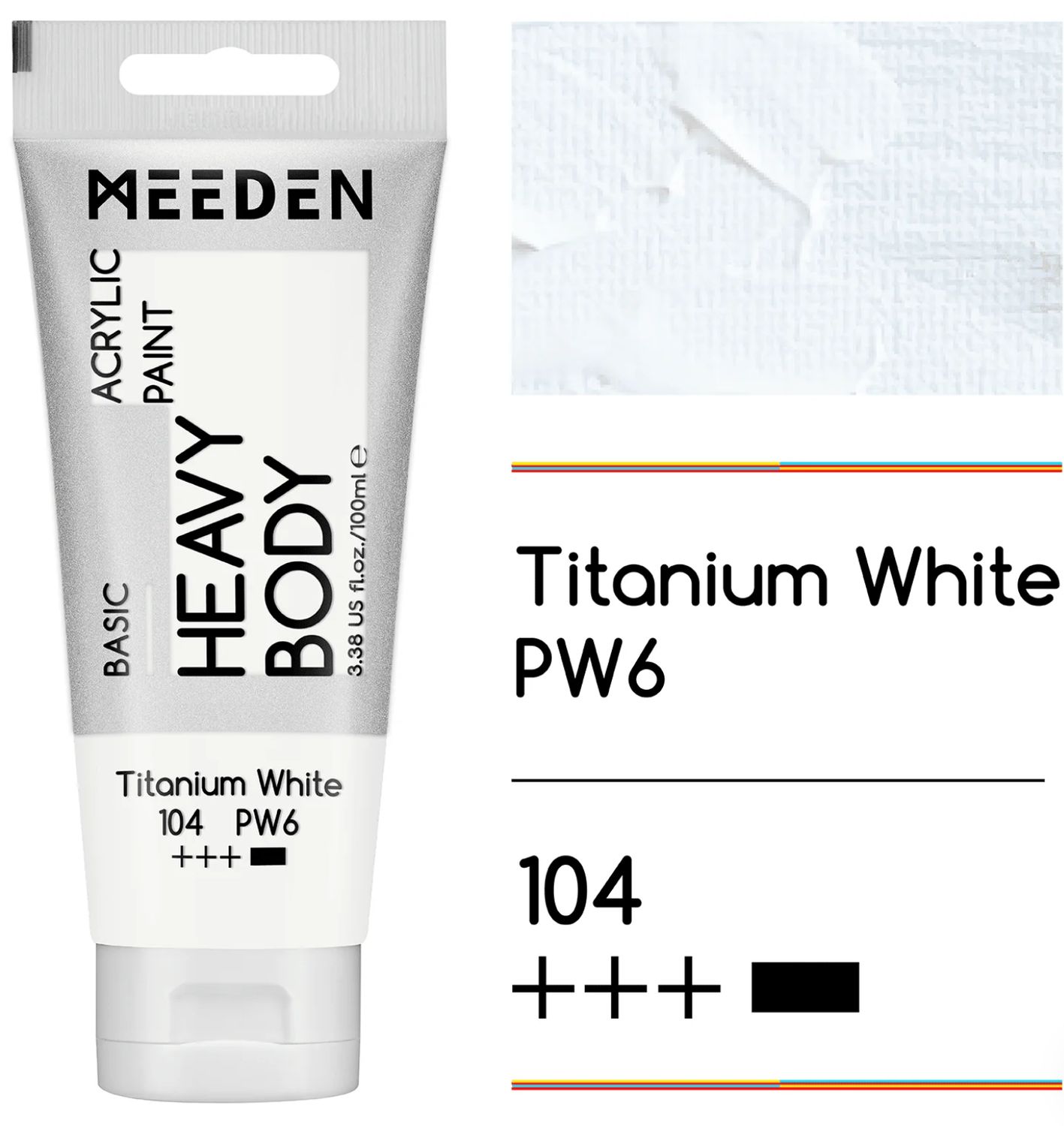 PINTURA BLANCO TITANIO ACRILICA CUERPO PESADO PRIMERA CALIDAD EN TUBO DE 100 ml MEEDEN