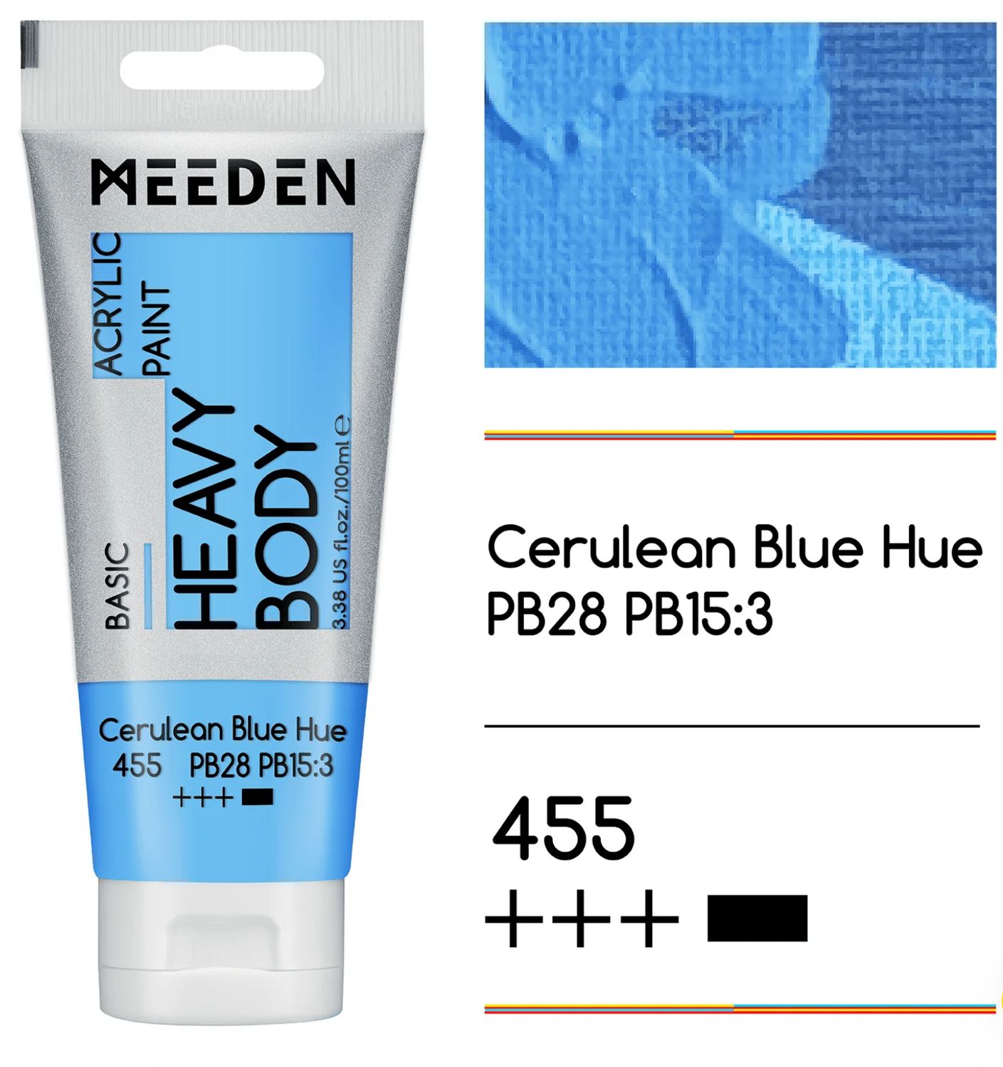 PINTURA AZUL CERULEO ACRILICA CUERPO PESADO PRIMERA CALIDAD EN TUBO DE 100 ml MEEDEN