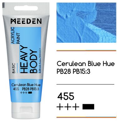 PINTURA AZUL CERULEO ACRILICA CUERPO PESADO PRIMERA CALIDAD EN TUBO DE 100 ml MEEDEN