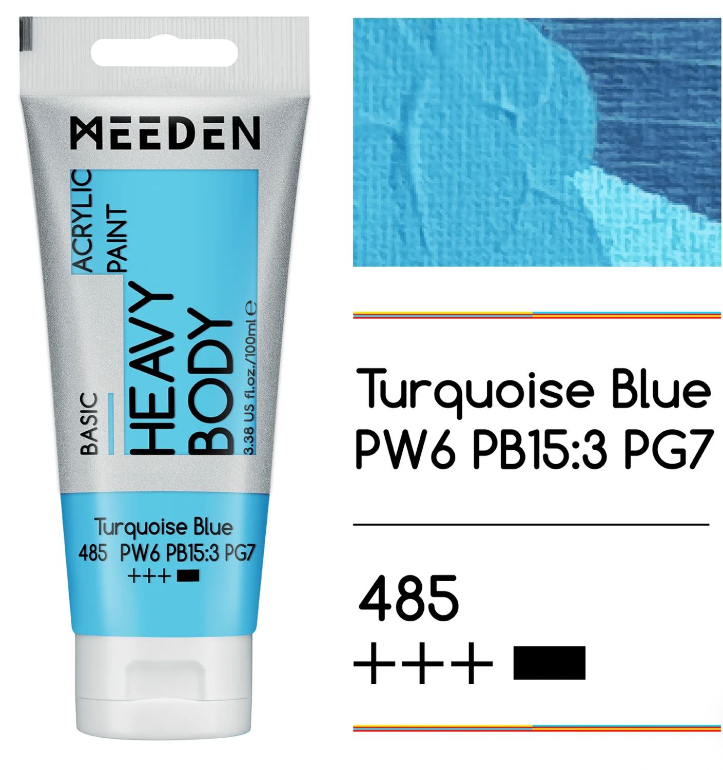PINTURA TURQUESA ACRILICA CUERPO PESADO PRIMERA CALIDAD EN TUBO DE 100 ml MEEDEN