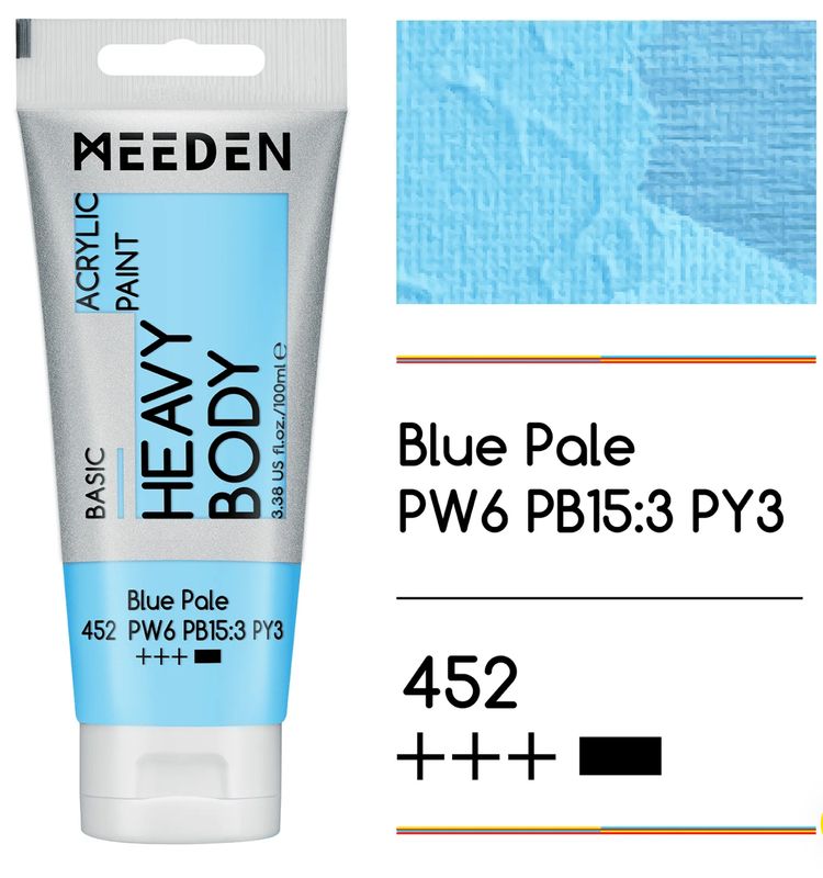 PINTURA AZUL PÁLIDO ACRILICA CUERPO PESADO PRIMERA CALIDAD EN TUBO DE 100 ml MEEDEN