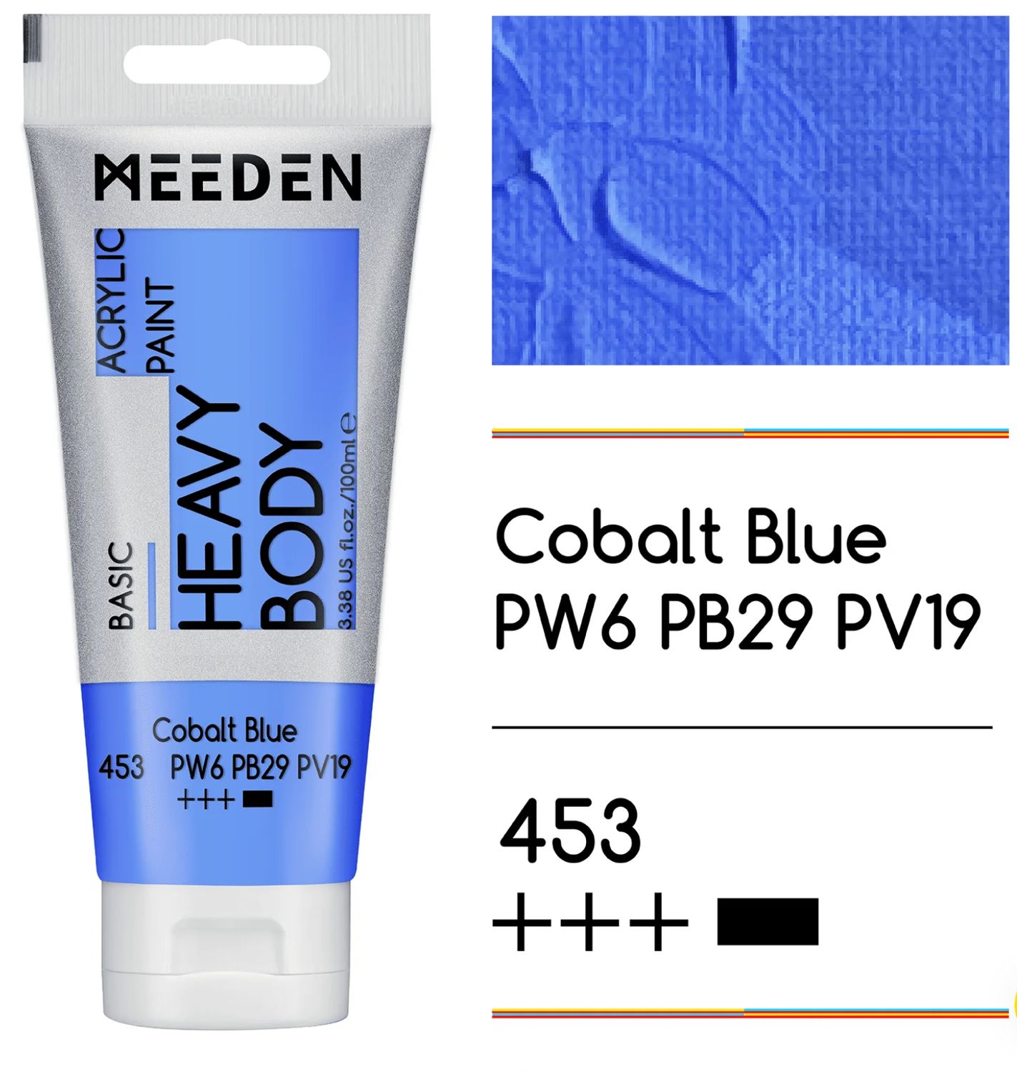 PINTURA AZUL COBALTO ACRILICA CUERPO PESADO PRIMERA CALIDAD EN TUBO DE 100 ml MEEDEN