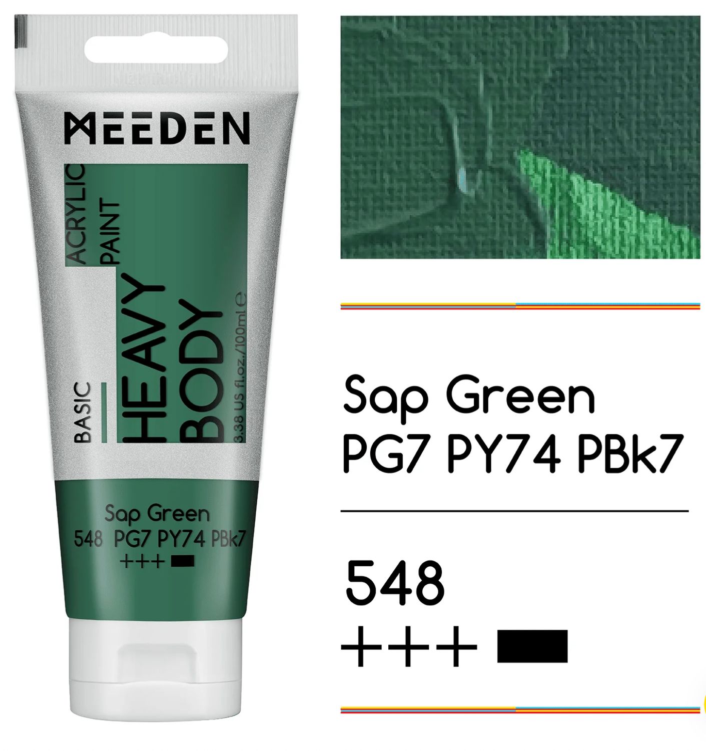 PINTURA VERDE SAPO ACRILICA CUERPO PESADO PRIMERA CALIDAD EN TUBO DE 100 ml MEEDEN