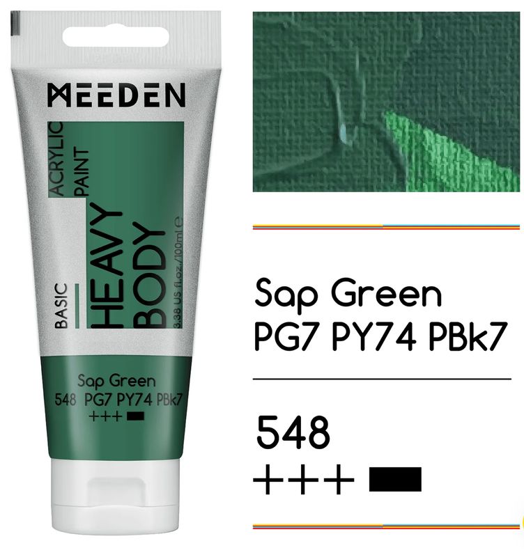 PINTURA VERDE SAPO ACRILICA CUERPO PESADO PRIMERA CALIDAD EN TUBO DE 100 ml MEEDEN