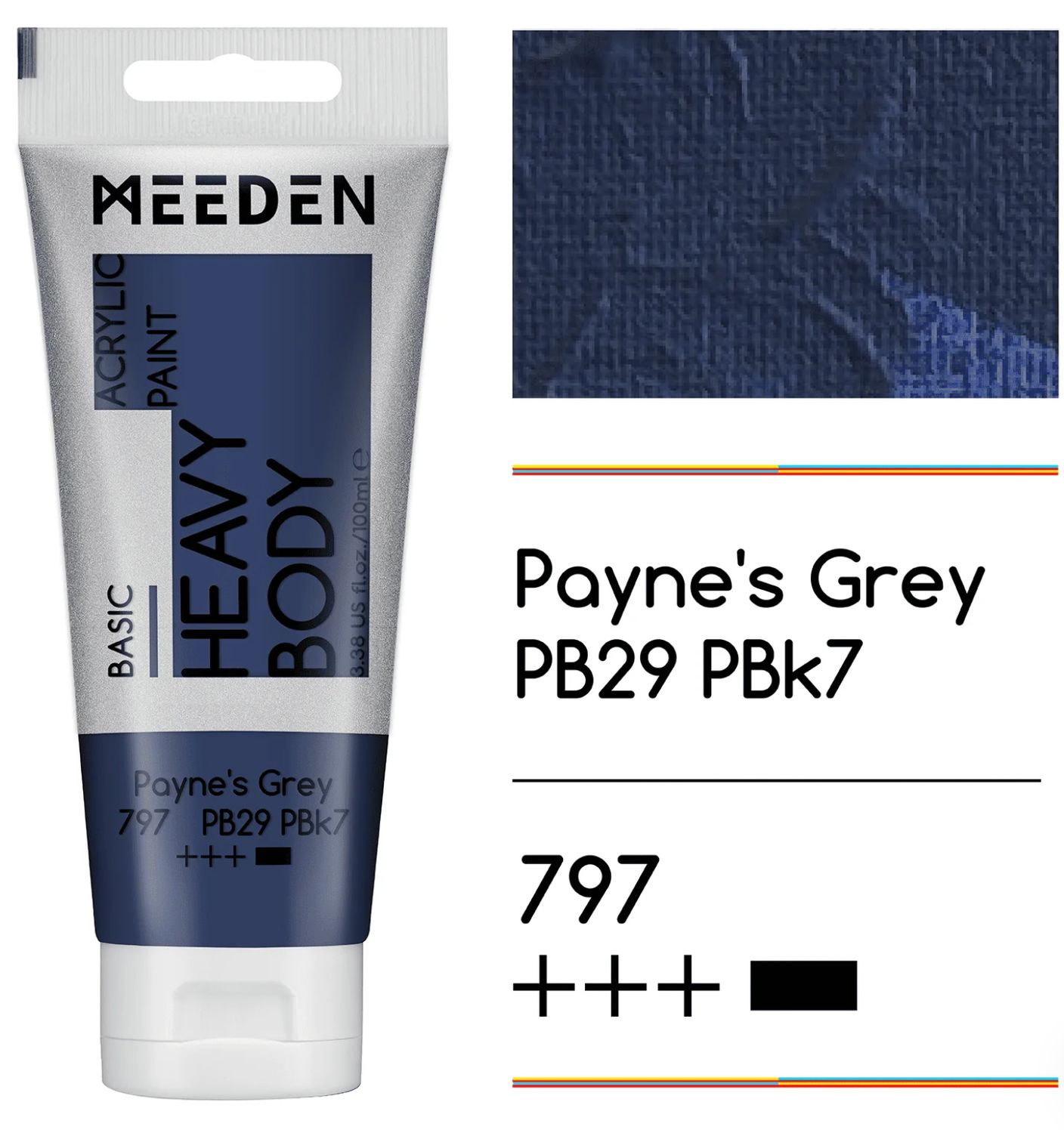 PINTURA GRIS AZULADO ACRILICA CUERPO PESADO PRIMERA CALIDAD EN TUBO DE 100 ml MEEDEN