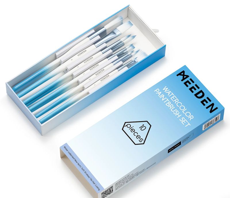 Juego de Pinceles Profesional p/ Acuarela c/10 pz MEEDEN