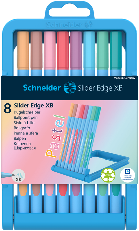 Lapicero Schneider Estuche desplegable c/8 colores Pastel ( Colores de escritura: Melocotón, Rubor, Rosa, Flamenco, Lila, Azul Bebé, Menta, Océano