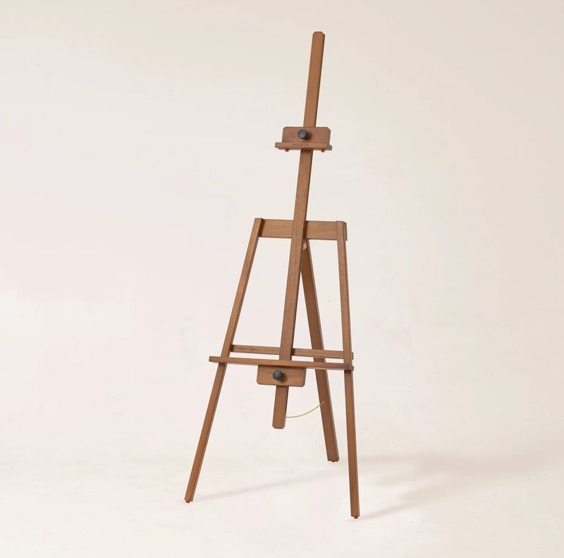 MEEDEN Caballete de arte para pintar: caballete de madera maciza de haya con capacidad para lienzo de hasta 43”