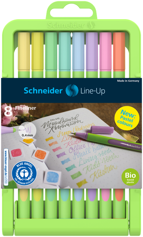 Marcador Fineliner 0.4mm, Schneider Estuche C/8 colores Pastel