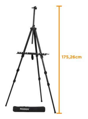 Caballete Tripo Aluminio Negro d/viaje c/Bolsa Meeden