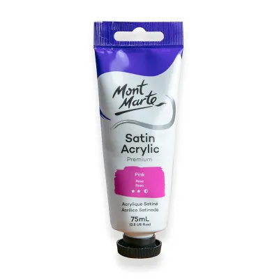 Pintura Acrílica Satinada Prémium, tubo de 75 ml Rosa. Mont Marte