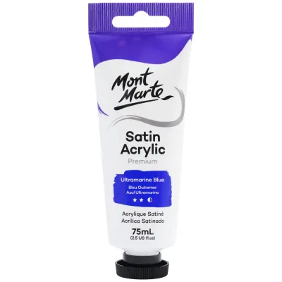 Pintura Acrílica Satinada de Primera calidad, 75ml. Azul Ultramar. Mont Marte