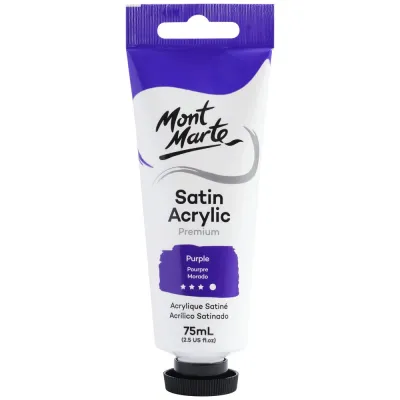 Pintura Acrílica Satinada Prémium en tubo de 75 ml- Púrpura Mont Marte