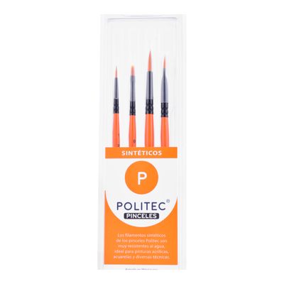 Juego de Pincel Politec profesional para óleo y acrílico C/ 4 Pzas Juego de Pincel Politec profesional para óleo y acrílico C/ 4 Pzas