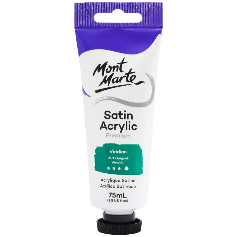 Pintura Acrílica Satinada Prémium en tubo de 75 ml- Viridian Mont Marte