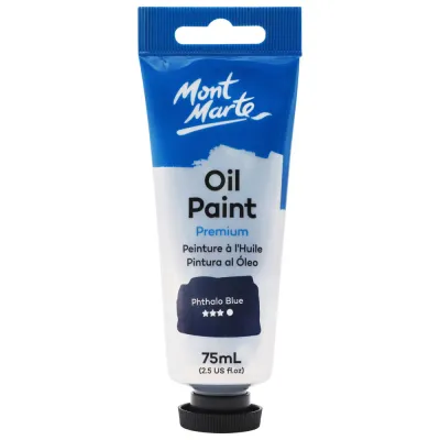 Tubo de pintura al óleo de primera calidad de 75 ml - Azul ftalo. Mont Marte