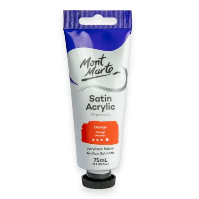 Pintura Acrílica Satinada Prémium en tubo de 75 ml- Naranja. Mont Marte