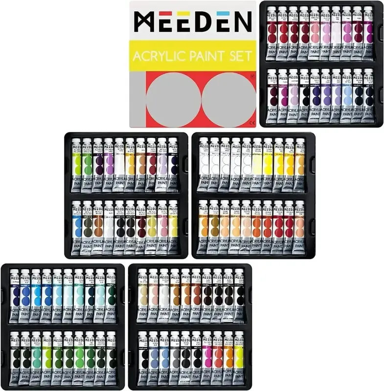 MEEDEN Juego de Pintura Acrílica, 100 Tubos, 12 ml