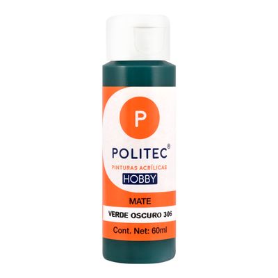 Acrílico POLITEC Hobby Mate Verde Oscuro 60 ml c/1 pieza Acrílico POLITEC Hobby Mate Verde Oscuro 60 ml c/1 pieza