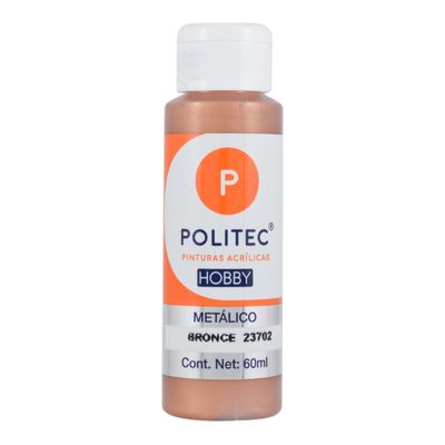 Acrílico POLITEC Hobby METALICO Bronce 60 ml c/1 pieza