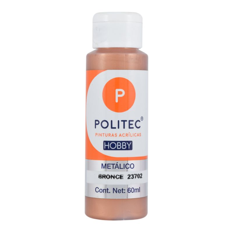Acrílico POLITEC Hobby METALICO Bronce 60 ml c/1 pieza