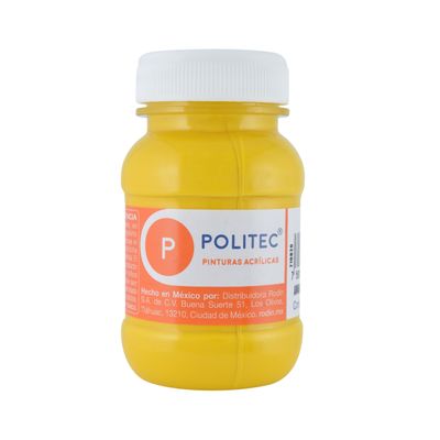 Acrílico POLITEC Amarillo Medio 100ml c/1 pieza Acrílico POLITEC Amarillo Medio 100ml c/1 pieza
