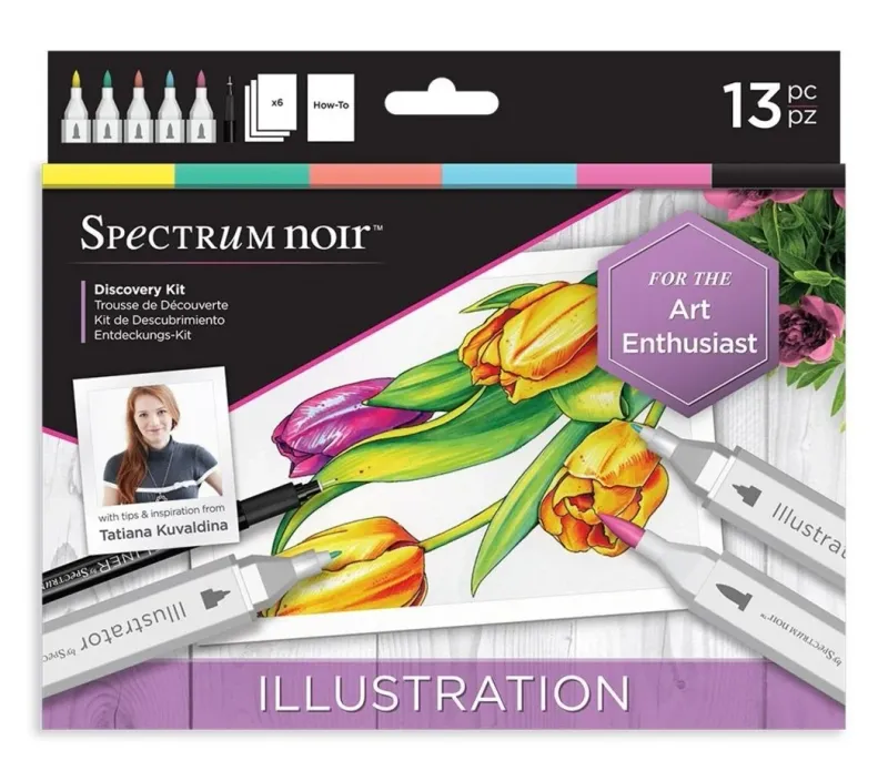 Marcador Spectrum Noir KIT LUSTRACIÓN, doble punta caja c/13 piezas