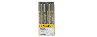Estilógrafo SAKURA PIGMA Micron Fineliner C/6 01,02,03,04,05,08 Estilógrafo SAKURA PIGMA Micron Fineliner C/6 01,02,03,04,05,08